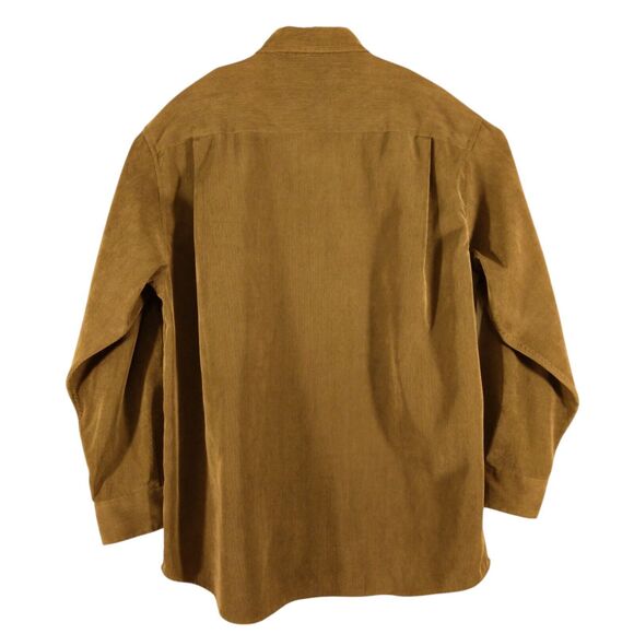 Basic Options corduroy shirt mens L Large olive green button long sleeve - Picture 2 of 8